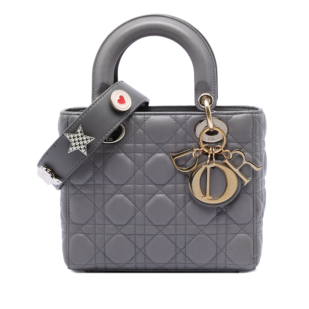 Pre-Loved Dior Small Lambskin Cannage My ABCDior Lady Dior